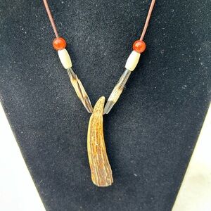 Elegant Natural antler tip Necklace or mirror hanger